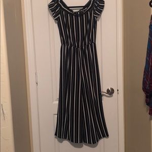 Striped short sleeve jumpsuit